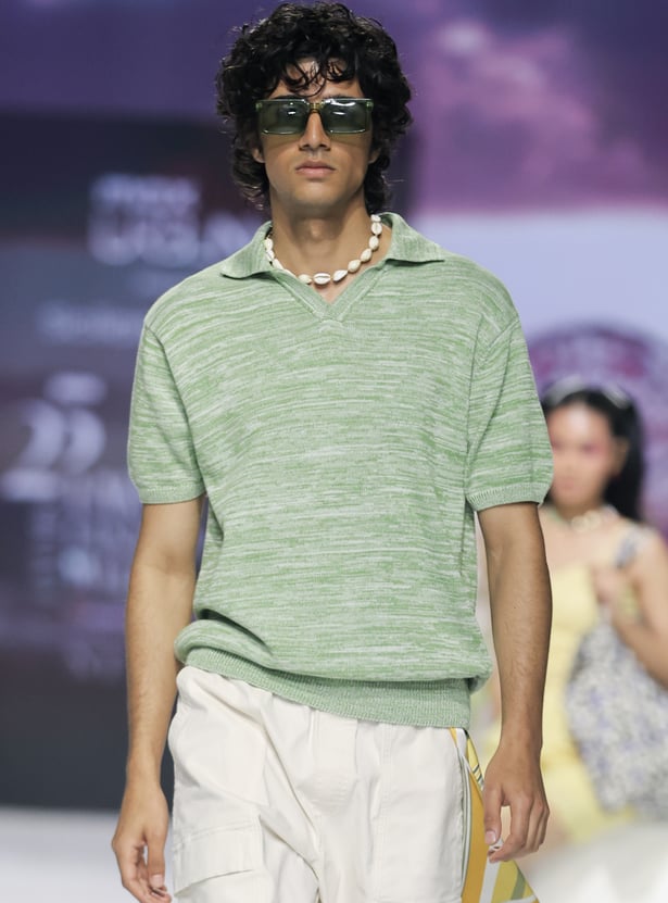 URB_N Men Knit Oversized Polo T-shirt