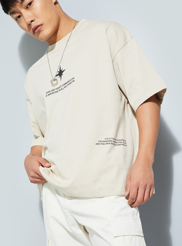 URB_N Men Back Print Oversized T-shirt