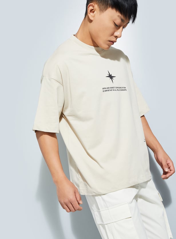 URB_N Men Back Print Oversized T-shirt