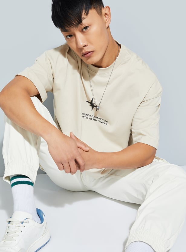 URB_N Men Back Print Oversized T-shirt