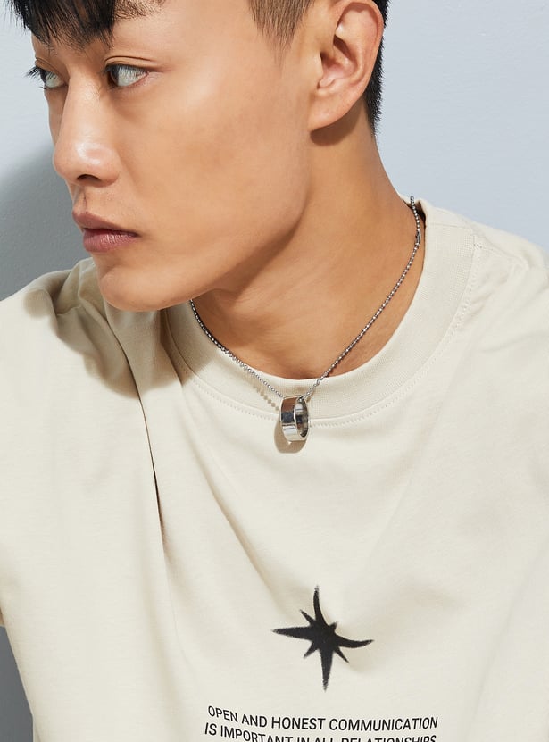 URB_N Men Back Print Oversized T-shirt