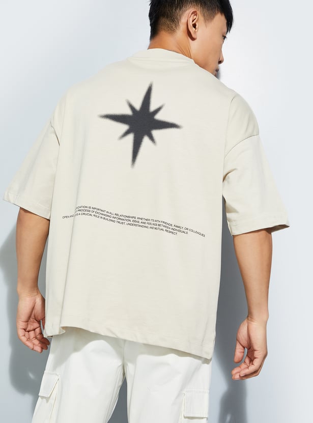 URB_N Men Back Print Oversized T-shirt