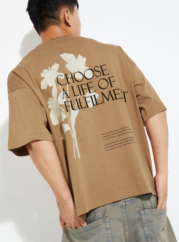 URB_N Men Back Print Boxy Fit T-shirt