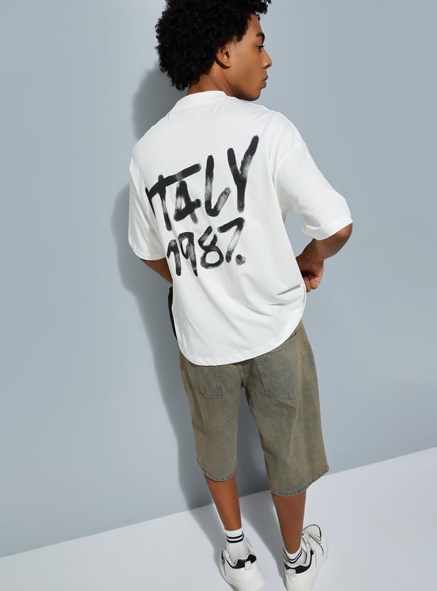 Buy URB_N Men Back Print Oversized T-shirt Online at just Rs