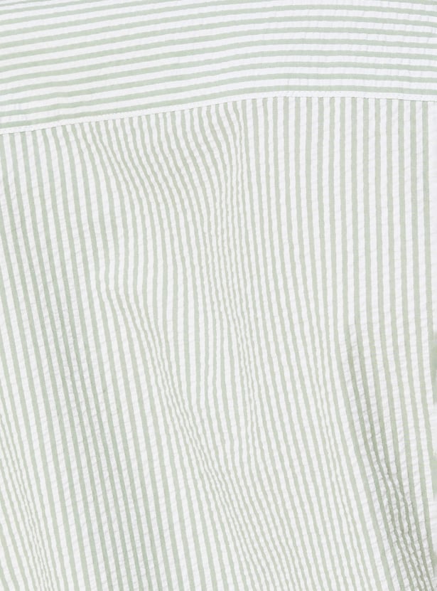 Men Seersucker Slim Fit Shirt