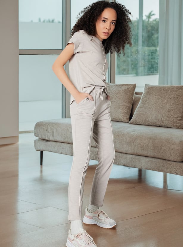 Women Textured Trousers