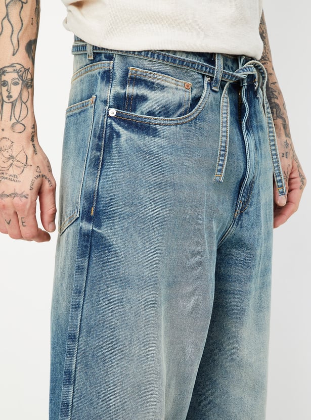 Men Washed Loose Fit Jeans