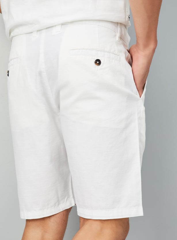 Men's Black Solid Regular Fit Shorts