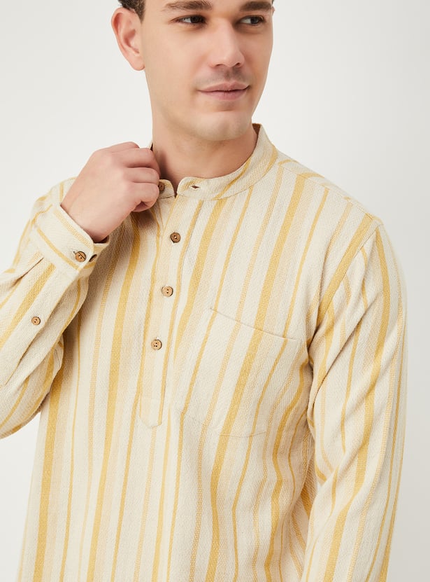 Men Striped Slim Fit Short Kurta