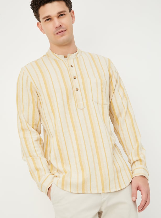 Men Striped Slim Fit Short Kurta