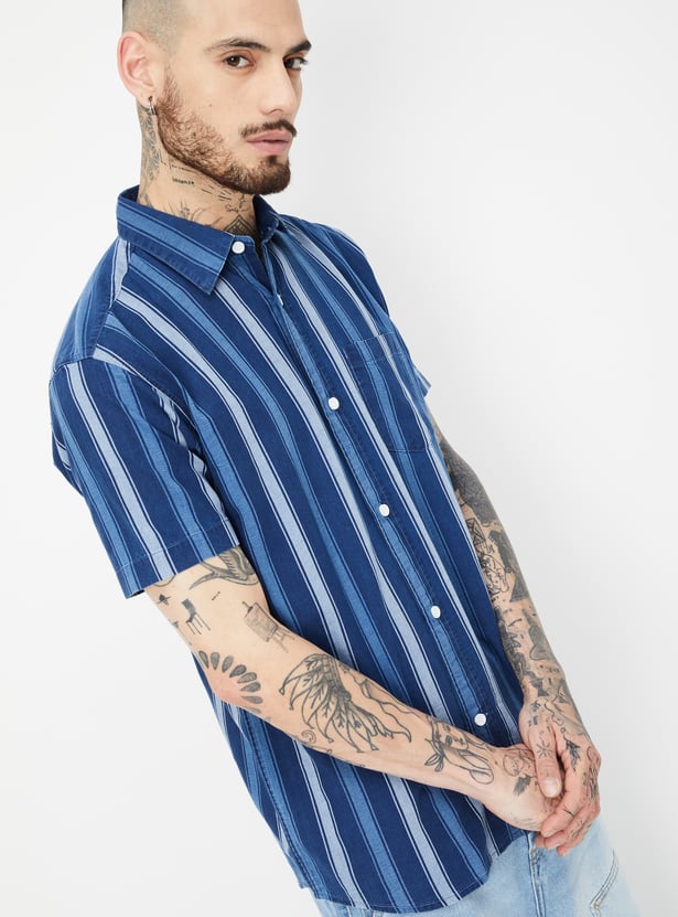 URB_N Men Striped Shirt
