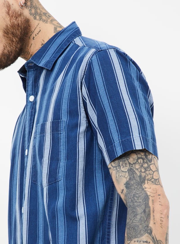 URB_N Men Striped Shirt