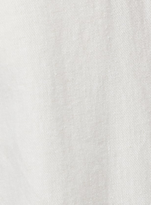 Men Solid Straight Linen Chinos