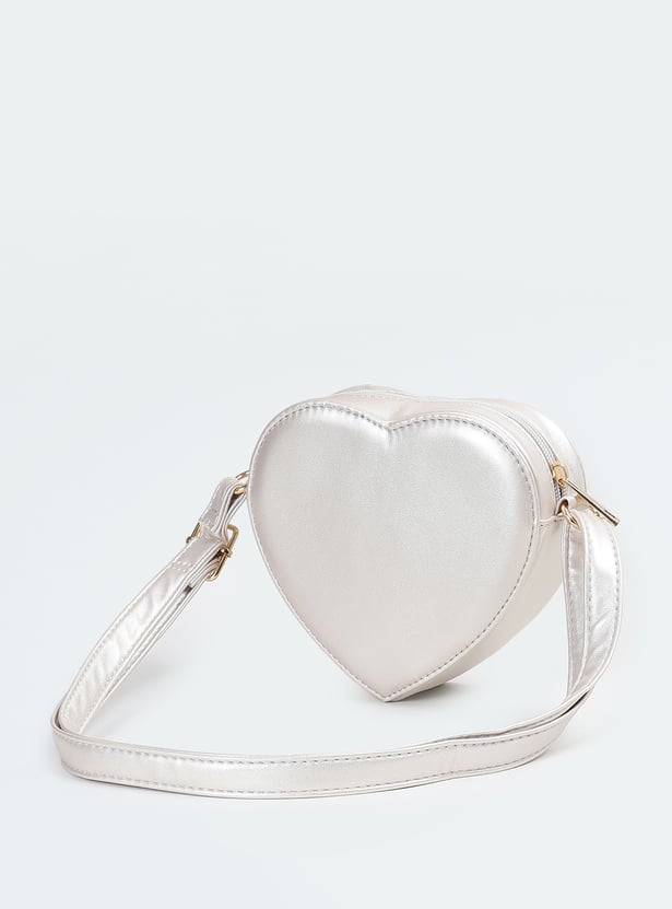 Girls Heart Shaped Sling Bag