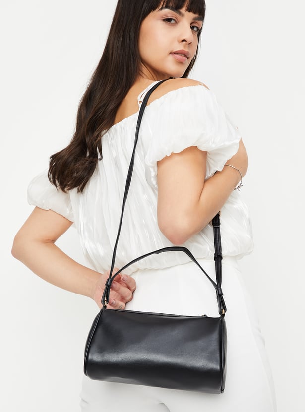 Women Solid Bowler Sling Bag