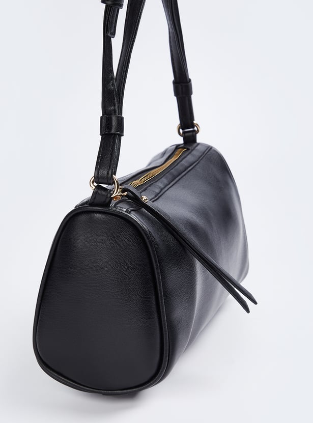 Women Solid Bowler Sling Bag