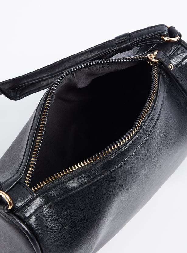 Women Solid Bowler Sling Bag