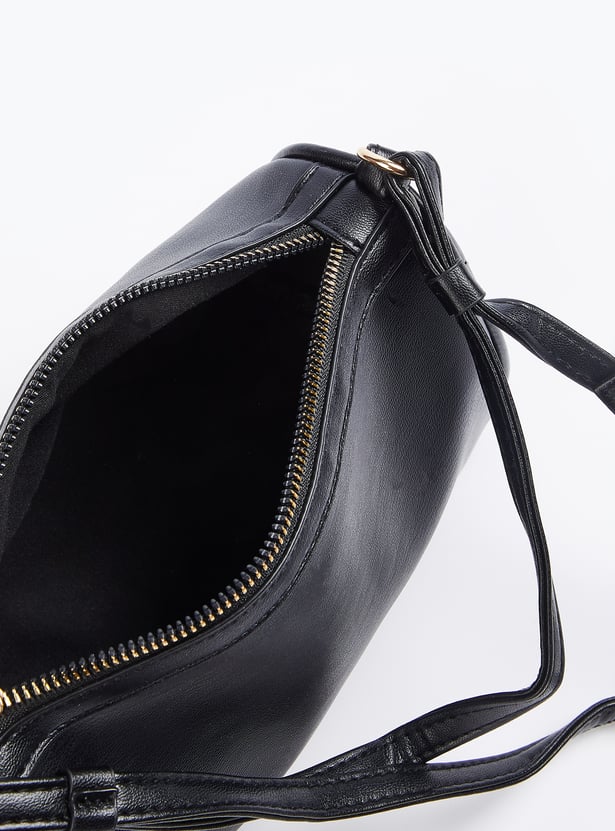 Women Solid Bowler Sling Bag
