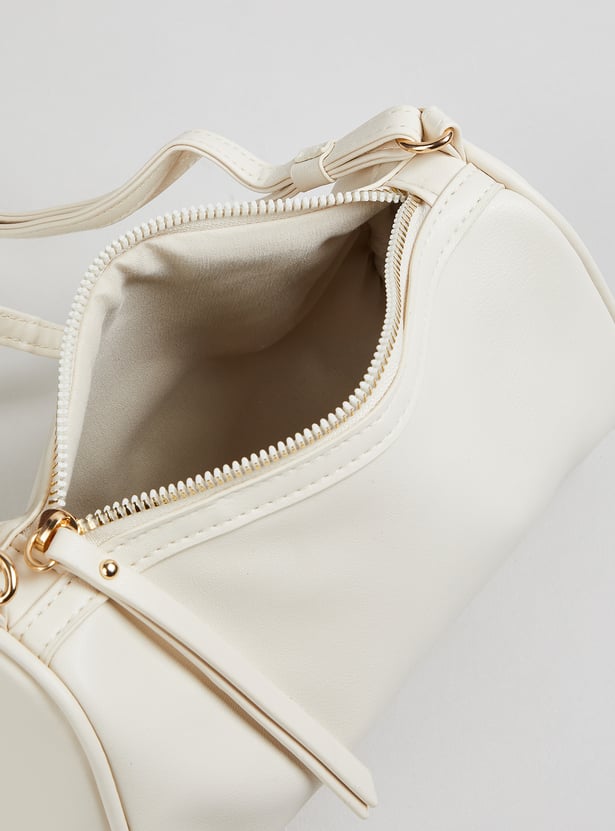 Women Solid Bowler Sling Bag