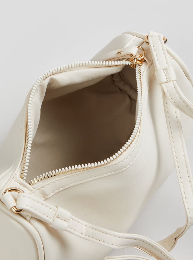 Women Solid Bowler Sling Bag