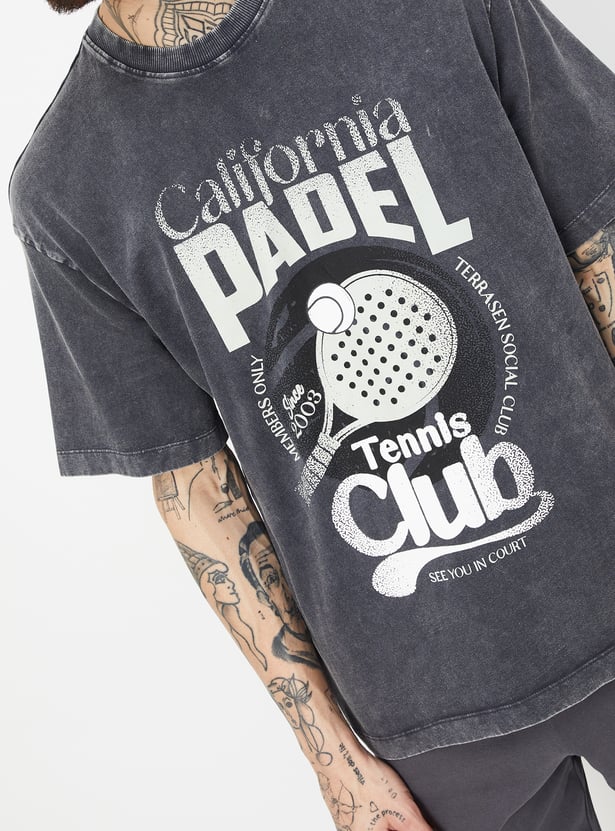 Men Printed Oversized Sports T-shirt