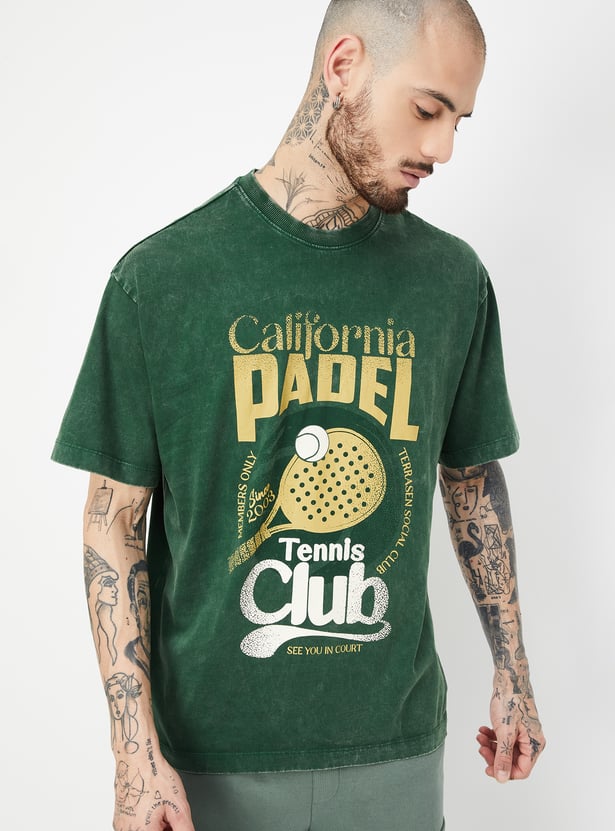 Men Printed Oversized Sports T-shirt