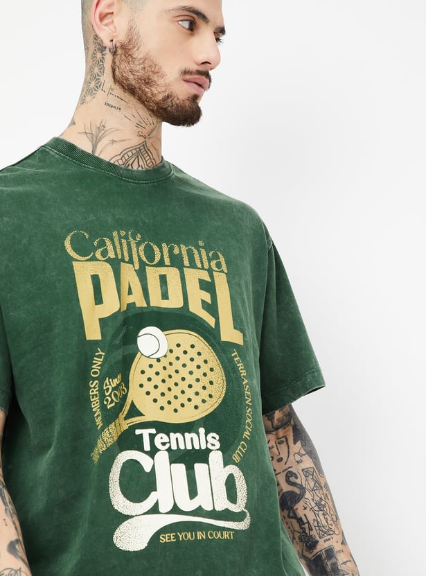 Men Printed Oversized Sports T-shirt