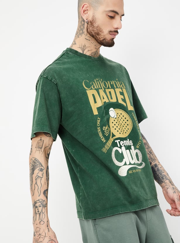 Men Printed Oversized Sports T-shirt