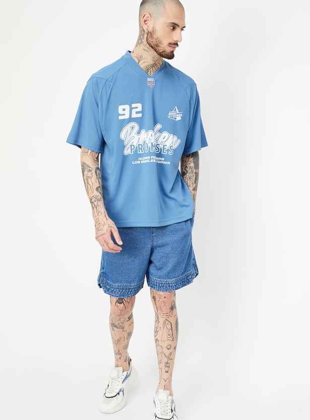 Men Printed Oversized Sports T-shirt