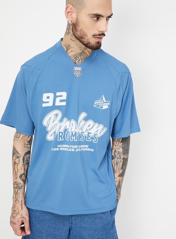 Men Printed Oversized Sports T-shirt