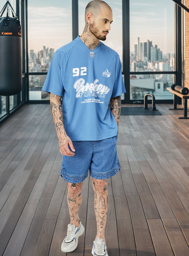 Men Printed Oversized Sports T-shirt