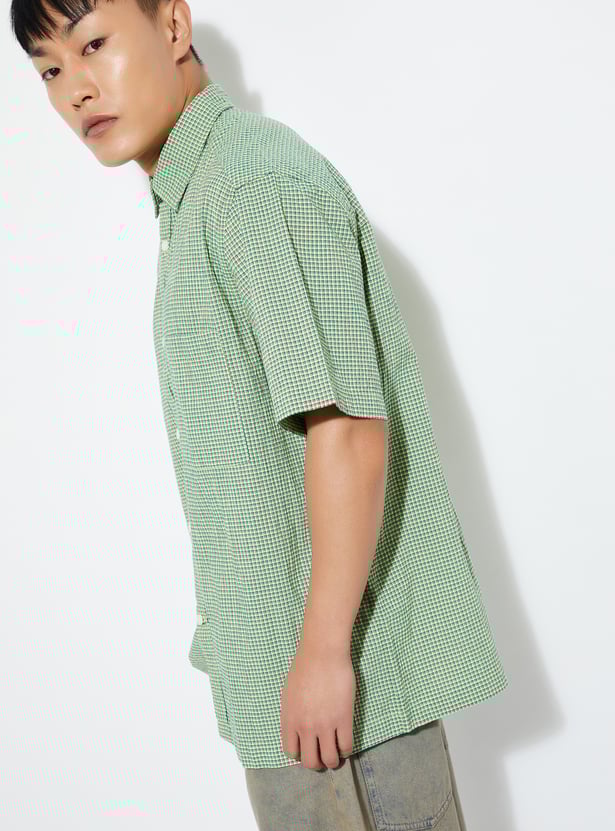 URB_N Men Checked Oversized Fit Shirt