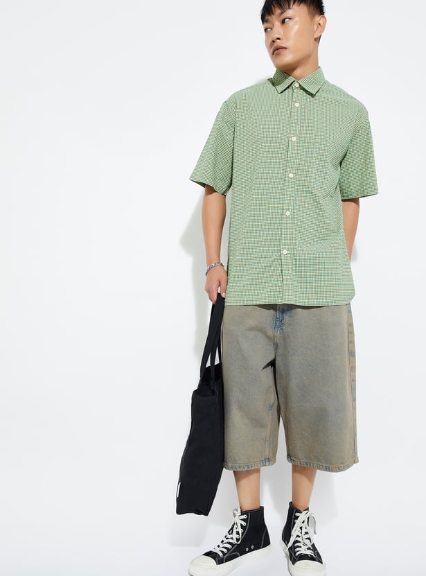 URB_N Men Checked Oversized Fit Shirt
