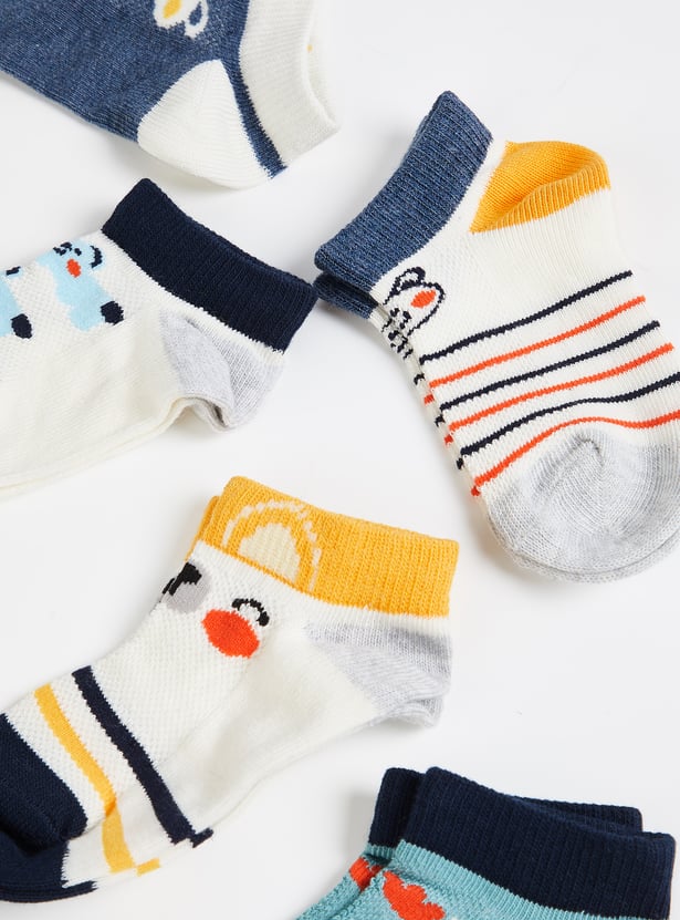 Boys Printed Ankle Length Socks - Pack of 5