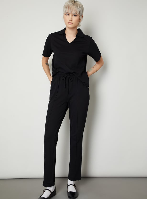 Women Solid Polo T-shirt