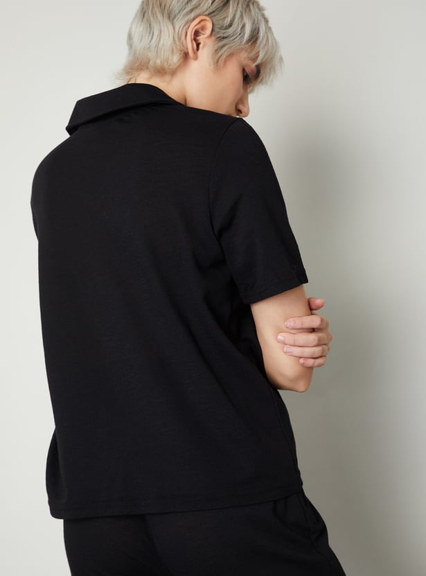 Women Solid Polo T-shirt