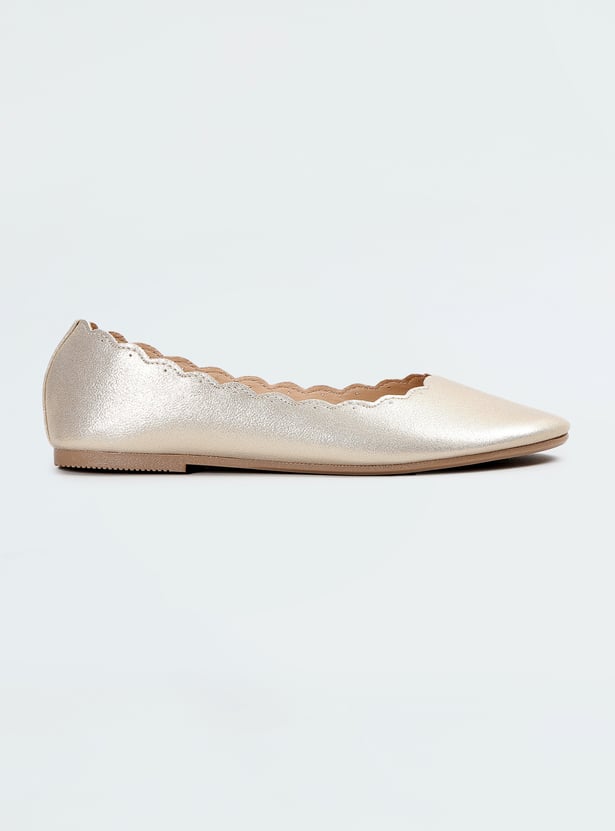 Girls Metallic Finish Ballerinas