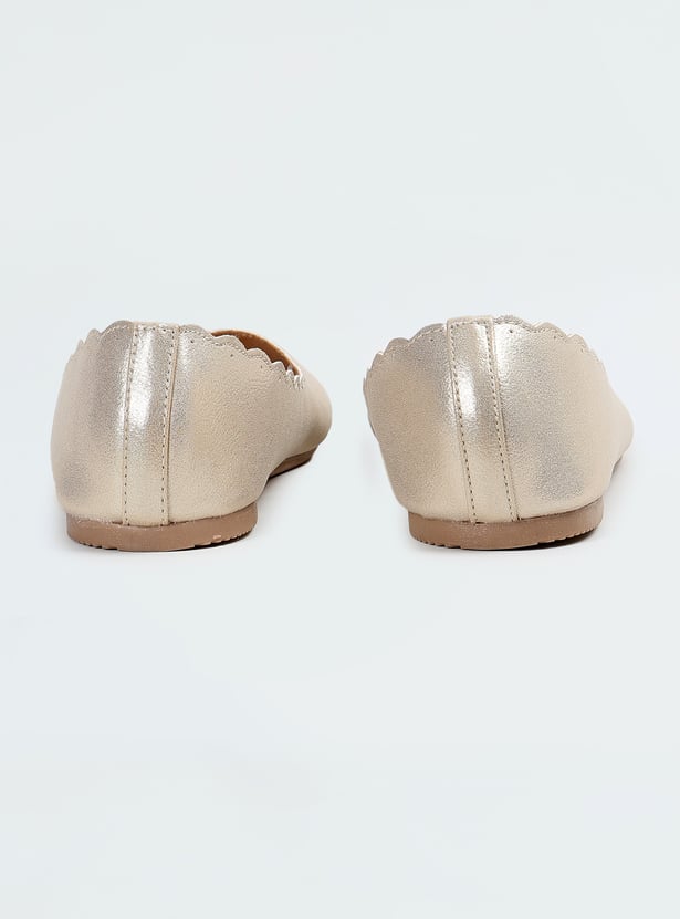 Girls Metallic Finish Ballerinas
