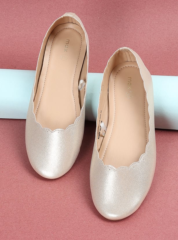 Girls Metallic Finish Ballerinas