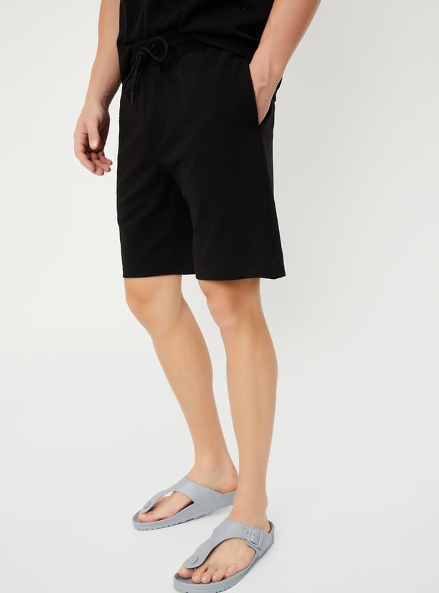 Men Textured Regular Fit Shorts