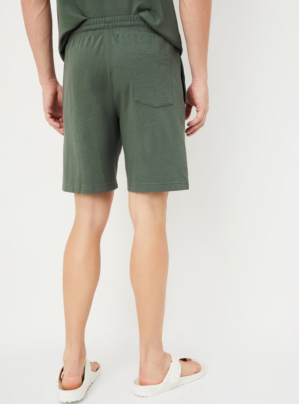 Men Textured Regular Fit Shorts