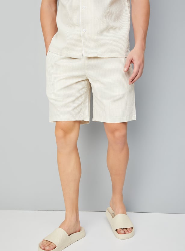 Men Seersucker Lounge Shorts