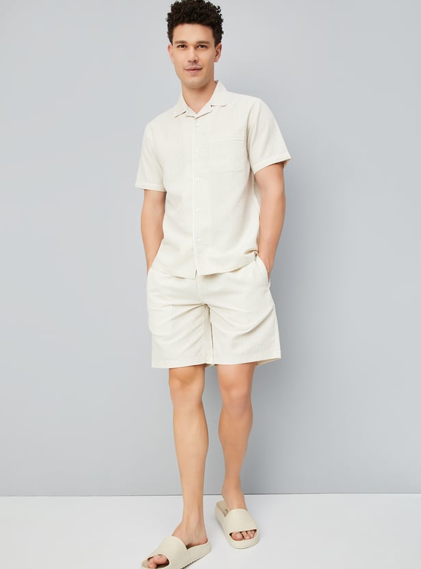 Men Seersucker Lounge Shorts