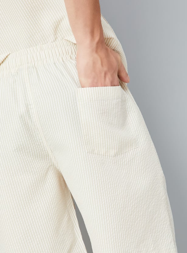 Men Seersucker Lounge Shorts