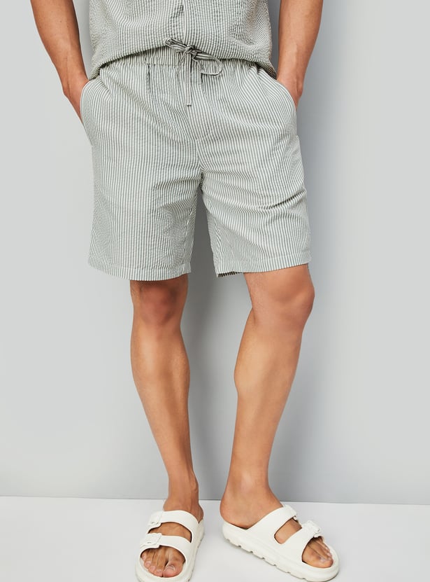 Men Seersucker Lounge Shorts