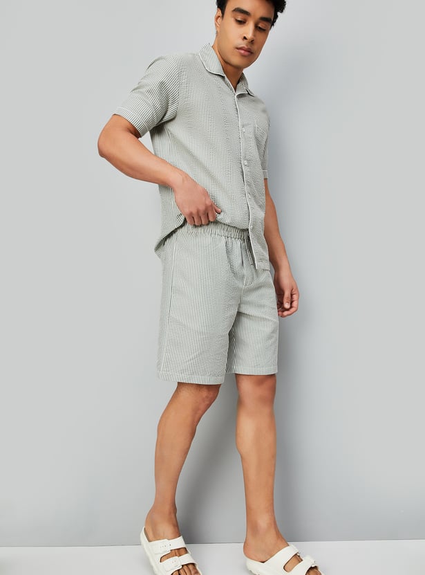 Men Seersucker Lounge Shorts