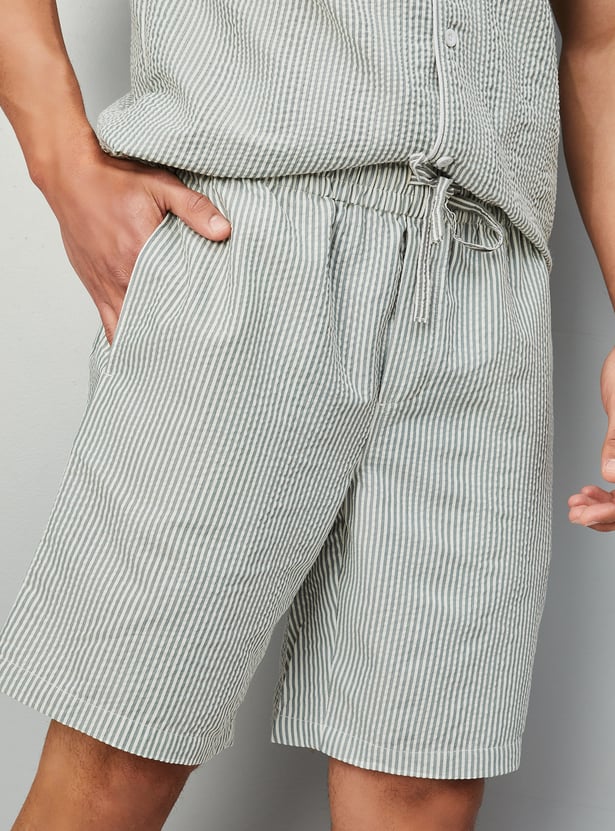 Men Seersucker Lounge Shorts