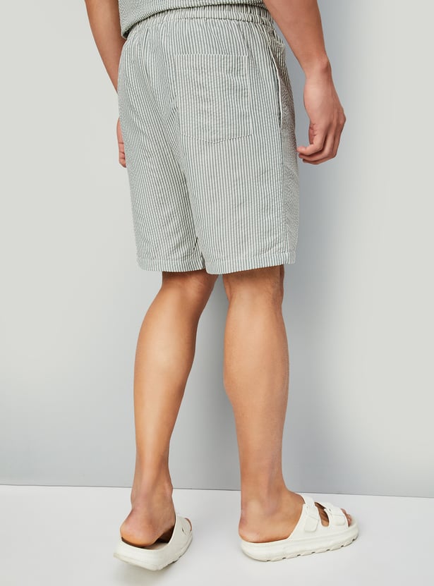 Men Seersucker Lounge Shorts