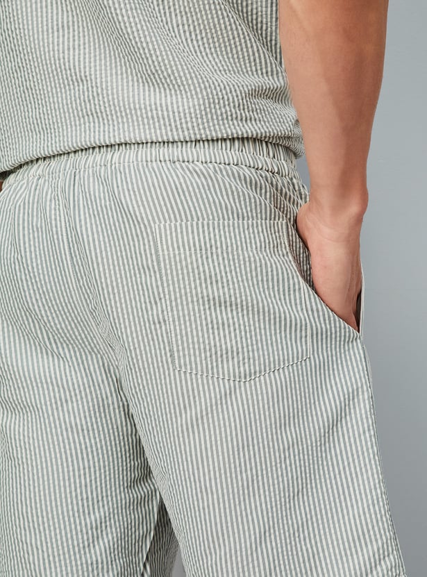 Men Seersucker Lounge Shorts