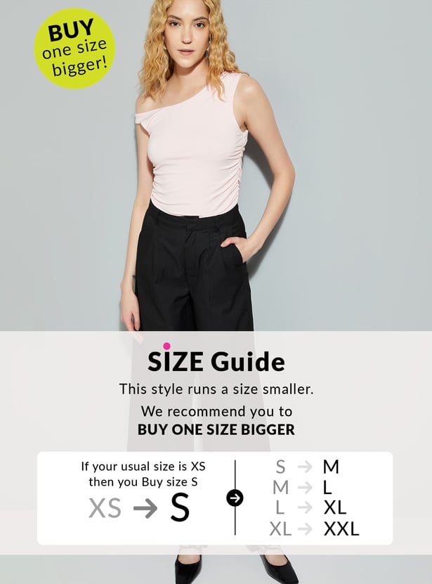 ALAYA F x URB_N Women ruched One-Shoulder Top